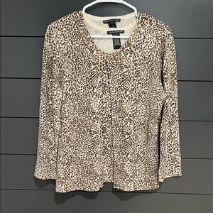 Karen Scott Women's Animal Print Blouse - Brown